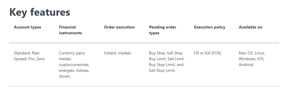 trading platform features